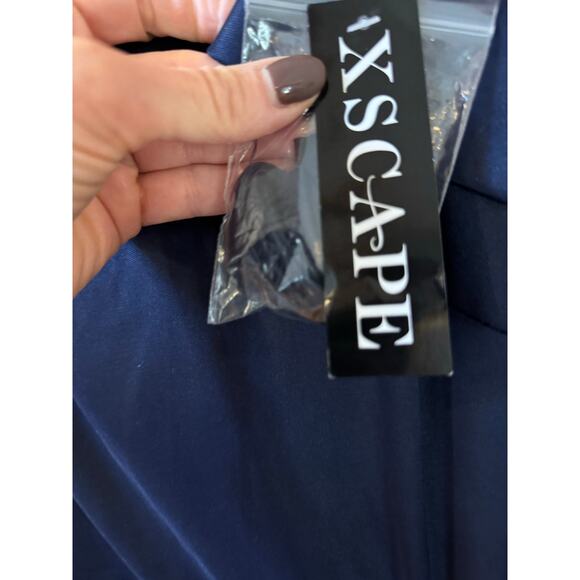 Xscape Navy Strapless Ruched Ruffle Aline Gown - Size 4 (new) - Picture 7 of 9